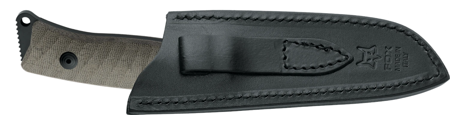 FOX PRO-HUNTER, Bohler N690Co Steel, Green Canvas Micarta Hunting Fixed Blade Knife - Model FX-131 M 4 FOX PRO-HUNTER, Bohler N690Co Steel, Green Canvas Micarta Hunting Fixed Blade Knife - Model FX-131 M - Image 2