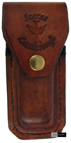 Icaras Leathercraft (Australian Made) Stockman Knife Sheath - Antique Golden Tan