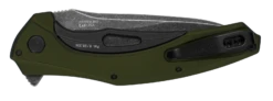 Kershaw Bareknuckle Olive Aluminium, Blackwash Sandvik 14C28N Folder Knife 7777OLBW