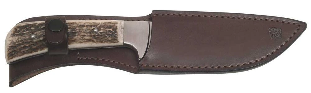 Mikov Les Forest Stag Horn Hunting Wide Fixed Blade Knife, Leather Sheath - 398-NP-13/B 3 Mikov Les Forest Stag Horn Hunting Wide Fixed Blade Knife, Leather Sheath - 398-NP-13/B