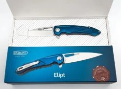Mikov Elipt Stonewash Linerlock D2 Steel Blue Duralumin Elox Pocket Folder Knife - ELIPT -Knives Store MIKELIPT 5