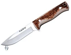 Nieto Toro Stag Horn Hunting Fixed Blade Knife, Leather Sheath - 1063