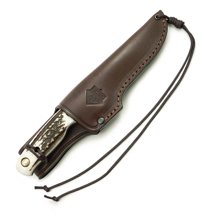 Puma Waidwerk Stag Handle Hunting Fixed Blade Knife, Leather Sheath - 113440 4 Puma Waidwerk Stag Handle Hunting Fixed Blade Knife, Leather Sheath - 113440 - Image 2