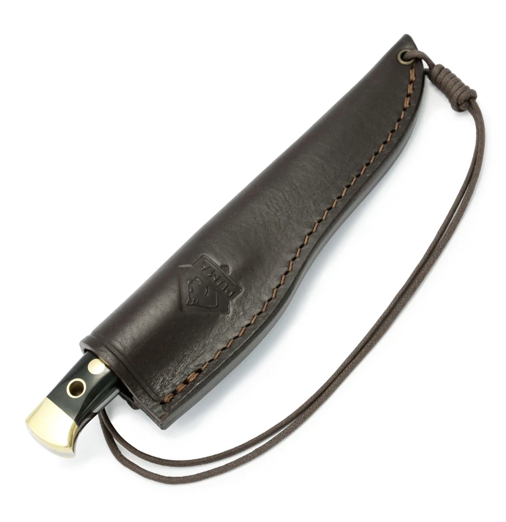 Puma Falknersheil II Black Micarta Handle Fixed Blade Hunting Knife, Leather Sheath - 123515 4 Puma Falknersheil II Black Micarta Handle Fixed Blade Hunting Knife, Leather Sheath - 123515 - Image 2