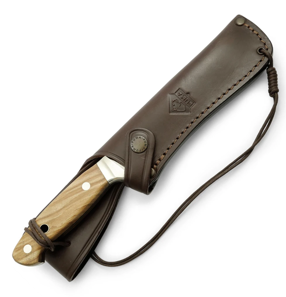 Puma White Hunter 240 Olive Wood Handle Fixed Blade Knife, Leather Sheath - 126009 3 Puma White Hunter 240 Olive Wood Handle Fixed Blade Knife, Leather Sheath - 126009