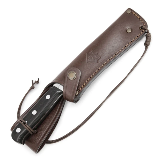 Puma Tucson Bowie Pakkawood Handle Fixed Blade Knife, Leather Sheath - 126396 4 Puma Tucson Bowie Pakkawood Handle Fixed Blade Knife, Leather Sheath - 126396 - Image 2