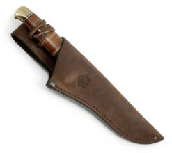 Puma SGB Buffalo Hunter Stacked Leatrher Fixed Blade Knife, Leather Sheath - 6817200LTR