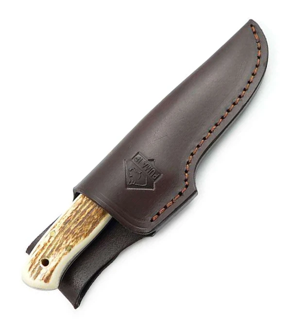 Puma IP Elk Hunter Stag Fixed Blade Knife, Leather Sheath - 816050 4 Puma IP Elk Hunter Stag Fixed Blade Knife, Leather Sheath - 816050 - Image 2