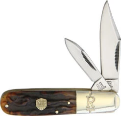 Rough Ryder Barlow Brown Stag Bone Handle Folding Knife RR1806