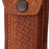 Brown Leather Embossed Basketweave Belt Sheath To Suit 4.5 - 5.25 Inch Knife