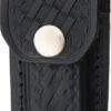 Black Leather Embossed Basketweave Belt Sheath To Suit 3 - 3.5 Inch Knife
