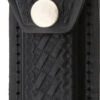 Black Leather Embossed Basketweave Belt Sheath To Suit 3.5 - 4 Inch Knife