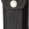Black Leather Embossed Basketweave Belt Sheath To Suit 4.5 - 5.25 Inch Knife -Knives Store SH1144