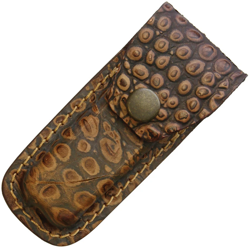 Alligator Pattern Brown Leather Belt Sheath To Suit 3 - 3.5 Inch Knife 3 Alligator Pattern Brown Leather Belt Sheath To Suit 3 - 3.5 Inch Knife