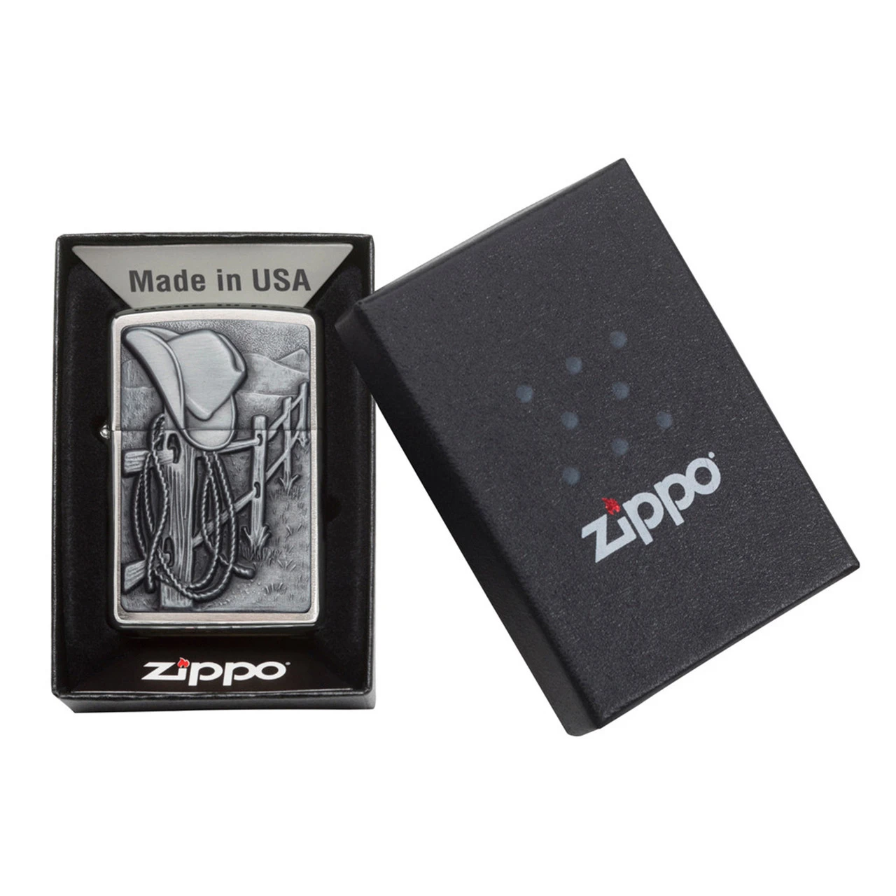 Zippo Lighter, Prairie Resting Cowboy - 94879 6 Zippo Lighter, Prairie Resting Cowboy - 94879 - Image 4