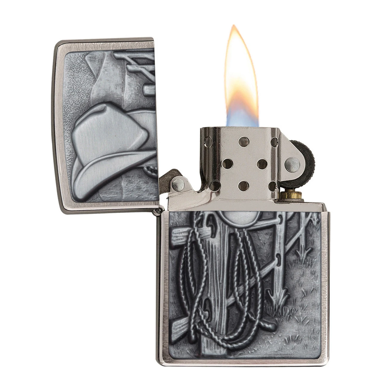 Zippo Lighter, Prairie Resting Cowboy - 94879 3 Zippo Lighter, Prairie Resting Cowboy - 94879