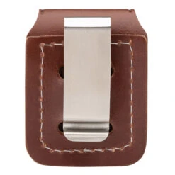Zippo Leather Lighter Pouch, Brown With Metal Belt Clip - 98000