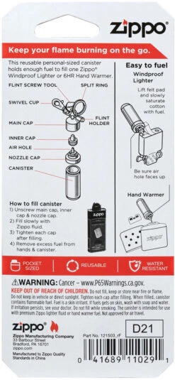 Zippo Aluminium Fuel Canister - 98205 15 Zippo Aluminium Fuel Canister - 98205 -Knives Store ZIP98205 6